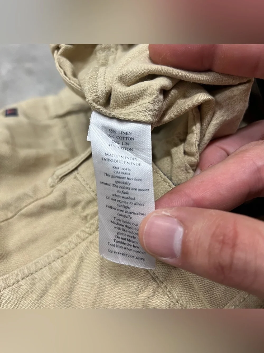 Faherty Tradewinds Shorts Mens 33 9” Beige Linen Organic Cotton Blend